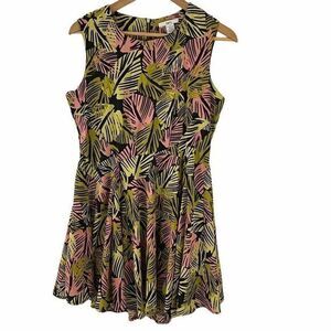 Bar III Palm Print Sleeveless Dress